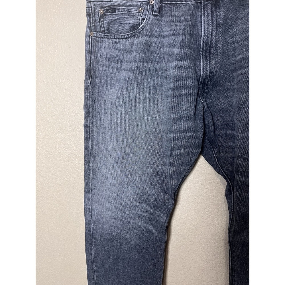 Polo Ralph Lauren Mens Jeans 40x30 Black Gray Hampton Straight Leg 100% cotton - Picture 2 of 14